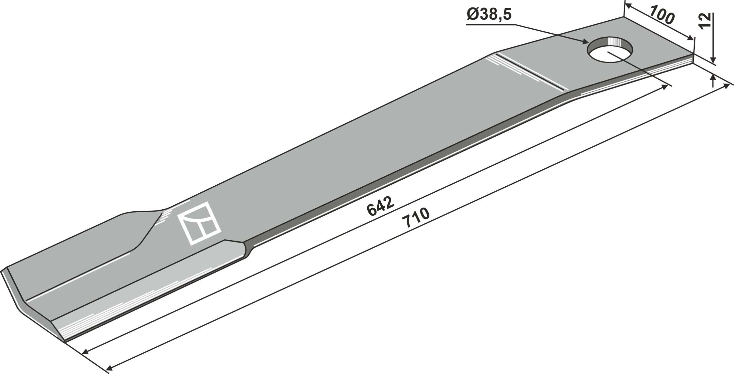 63-ind-245l Kniv højre Schultenr 401032 710 mm - Billede 1
