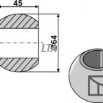 Kugle for liftarm - Cat. III-II