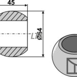 Kugle for liftarm - Cat. III-II