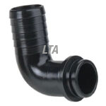 1" plastvinkel til returslange uden omløber