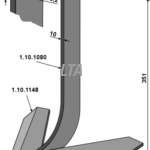 Steketee tand med skær 280mm