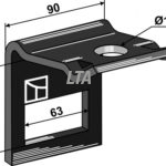 Holder til tand 60 x10  60x60 UDEN BOLT