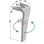 Rotorharvetand venstre til Kuhn 1 hul  (52596510)