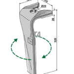 Rotorharvetand højre til kuhn 1 hul  (52596410)
